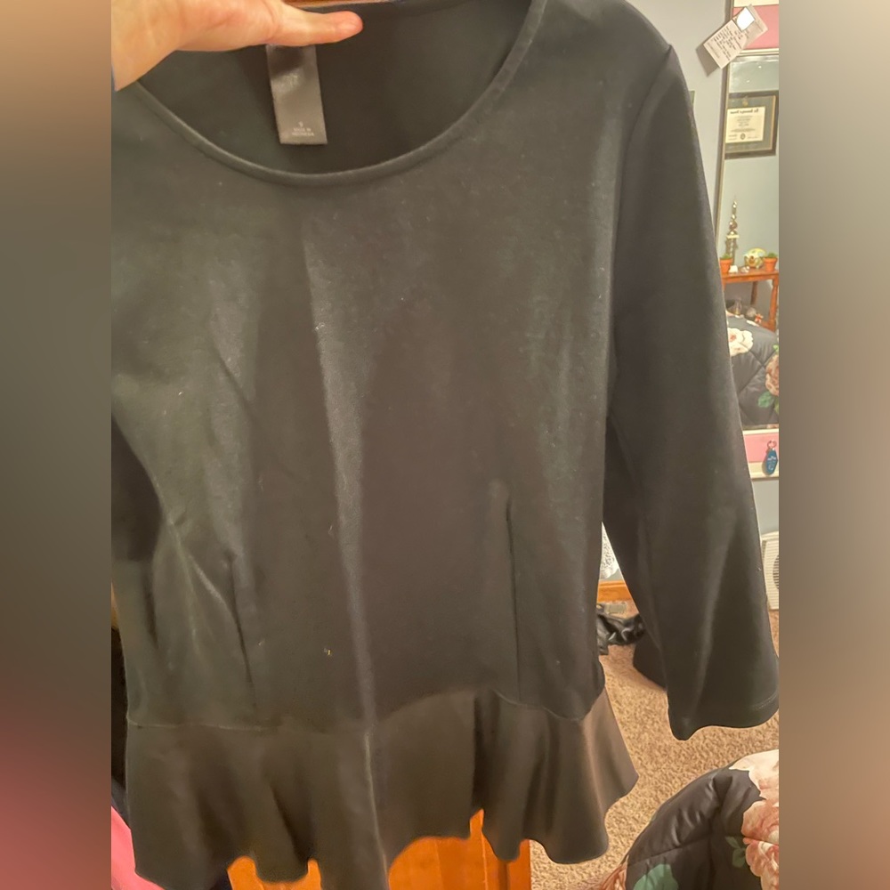 Ann Taylor peplum pleather shirt - Picture 8 of 8